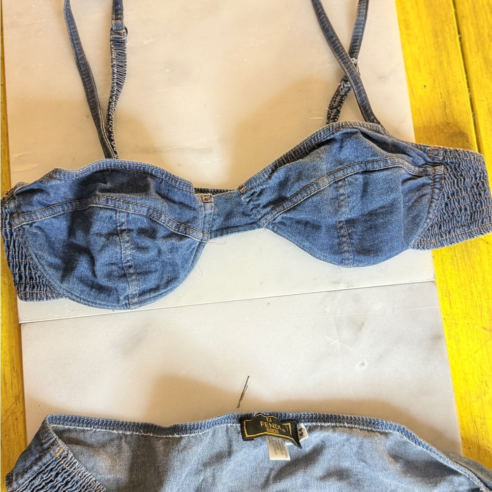 Fendi Light Blue Denim Apparel